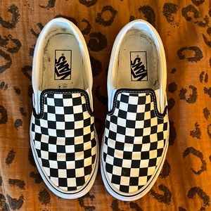 Checkerboard Slip On Vans